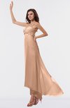 ColsBM Libby Almost Apricot Romantic Empire Chiffon Tea Length Ruffles Bridesmaid Dresses