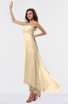 ColsBM Libby Apricot Gelato Romantic Empire Chiffon Tea Length Ruffles Bridesmaid Dresses