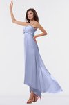 ColsBM Libby Blue Heron Romantic Empire Chiffon Tea Length Ruffles Bridesmaid Dresses