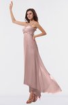 ColsBM Libby Bridal Rose Romantic Empire Chiffon Tea Length Ruffles Bridesmaid Dresses