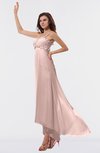 ColsBM Libby Dusty Rose Romantic Empire Chiffon Tea Length Ruffles Bridesmaid Dresses