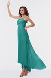 ColsBM Libby Emerald Green Romantic Empire Chiffon Tea Length Ruffles Bridesmaid Dresses