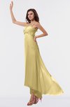 ColsBM Libby Gold Romantic Empire Chiffon Tea Length Ruffles Bridesmaid Dresses