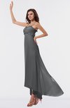 ColsBM Libby Grey Romantic Empire Chiffon Tea Length Ruffles Bridesmaid Dresses