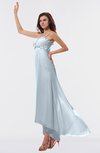 ColsBM Libby Illusion Blue Romantic Empire Chiffon Tea Length Ruffles Bridesmaid Dresses