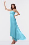 ColsBM Libby Light Blue Romantic Empire Chiffon Tea Length Ruffles Bridesmaid Dresses