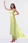 ColsBM Libby Lime Sherbet Romantic Empire Chiffon Tea Length Ruffles Bridesmaid Dresses