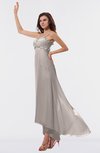 ColsBM Libby Mushroom Romantic Empire Chiffon Tea Length Ruffles Bridesmaid Dresses