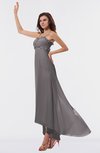 ColsBM Libby Ridge Grey Romantic Empire Chiffon Tea Length Ruffles Bridesmaid Dresses