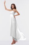 ColsBM Libby White Romantic Empire Chiffon Tea Length Ruffles Bridesmaid Dresses