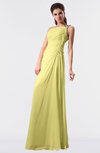 ColsBM Moriah Pastel Yellow Simple Sheath Sleeveless Chiffon Floor Length Sequin Bridesmaid Dresses