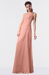 ColsBM Moriah Peach Simple Sheath Sleeveless Chiffon Floor Length Sequin Bridesmaid Dresses