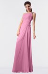 ColsBM Moriah Pink Simple Sheath Sleeveless Chiffon Floor Length Sequin Bridesmaid Dresses