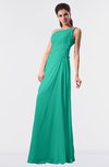 ColsBM Moriah Viridian Green Simple Sheath Sleeveless Chiffon Floor Length Sequin Bridesmaid Dresses