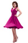 ColsBM Marina Hot Pink Informal Zipper Chiffon Knee Length Sequin Bridesmaid Dresses