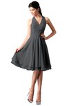 ColsBM Holly Grey Simple A-line Sleeveless Zipper Chiffon Graduation Dresses