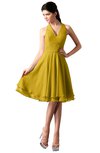 ColsBM Holly Lemon Curry Simple A-line Sleeveless Zipper Chiffon Graduation Dresses