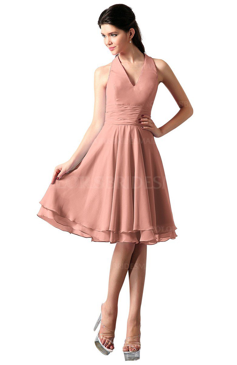 peach dress for graduation