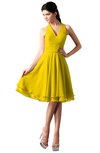 ColsBM Holly Yellow Simple A-line Sleeveless Zipper Chiffon Graduation Dresses