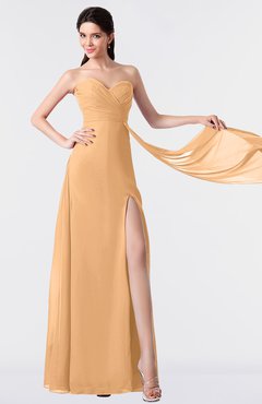 ColsBM Vivian Apricot Modern A-line Sleeveless Backless Split-Front Bridesmaid Dresses