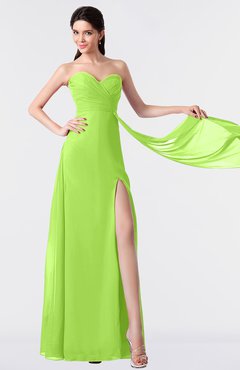 ColsBM Vivian Bright Green Modern A-line Sleeveless Backless Split-Front Bridesmaid Dresses