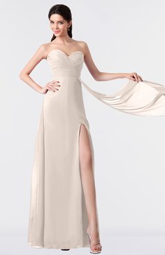 ColsBM Vivian Cream Pink Modern A-line Sleeveless Backless Split-Front Bridesmaid Dresses
