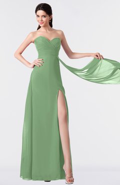 ColsBM Vivian Fair Green Modern A-line Sleeveless Backless Split-Front Bridesmaid Dresses