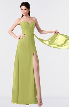 ColsBM Vivian Linden Green Modern A-line Sleeveless Backless Split-Front Bridesmaid Dresses