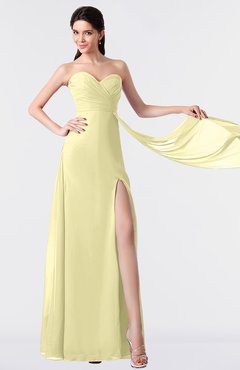 ColsBM Vivian Soft Yellow Modern A-line Sleeveless Backless Split-Front Bridesmaid Dresses