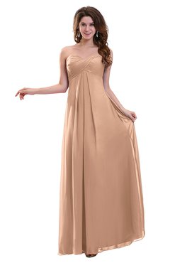 ColsBM Annalee Almost Apricot Plain Sweetheart Sleeveless Backless Chiffon Floor Length Bridesmaid Dresses