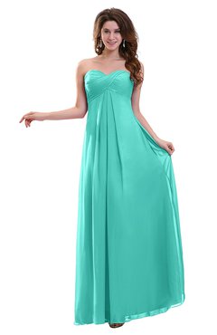 ColsBM Annalee Blue Turquoise Plain Sweetheart Sleeveless Backless Chiffon Floor Length Bridesmaid Dresses