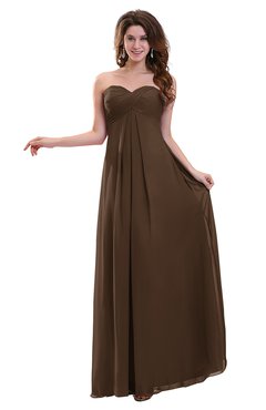 ColsBM Annalee Chocolate Brown Plain Sweetheart Sleeveless Backless Chiffon Floor Length Bridesmaid Dresses