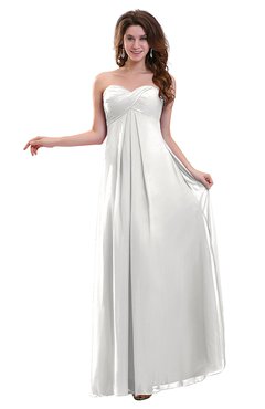 ColsBM Annalee Cloud White Plain Sweetheart Sleeveless Backless Chiffon Floor Length Bridesmaid Dresses