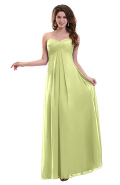 ColsBM Annalee Lime Sherbet Plain Sweetheart Sleeveless Backless Chiffon Floor Length Bridesmaid Dresses