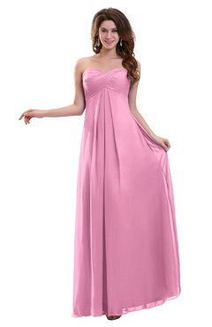 ColsBM Annalee Pink Plain Sweetheart Sleeveless Backless Chiffon Floor Length Bridesmaid Dresses