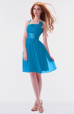ColsBM Jessa Cornflower Blue Simple A-line Spaghetti Chiffon Beaded Bridesmaid Dresses