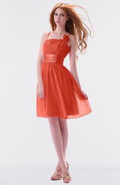 ColsBM Jessa Living Coral Simple A-line Spaghetti Chiffon Beaded Bridesmaid Dresses