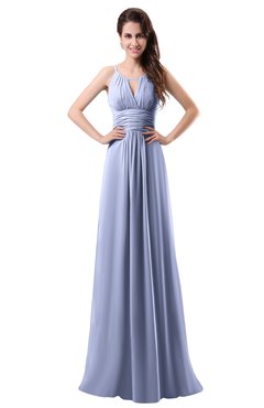 ColsBM Daisy Blue Heron Simple Column Scoop Chiffon Ruching Bridesmaid Dresses