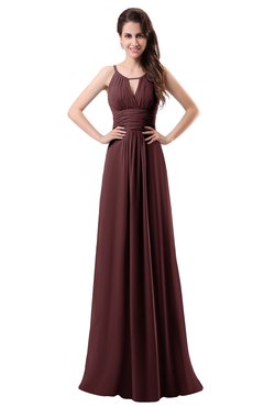 ColsBM Daisy Burgundy Simple Column Scoop Chiffon Ruching Bridesmaid Dresses