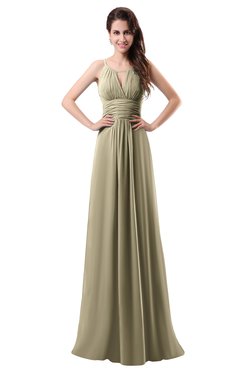 ColsBM Daisy Candied Ginger Simple Column Scoop Chiffon Ruching Bridesmaid Dresses
