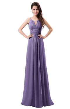 ColsBM Daisy Chalk Violet Simple Column Scoop Chiffon Ruching Bridesmaid Dresses