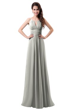 ColsBM Daisy Platinum Simple Column Scoop Chiffon Ruching Bridesmaid Dresses