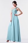 ColsBM Nayeli Aqua Plain Empire Sleeveless Zip up Floor Length Pleated Bridesmaid Dresses
