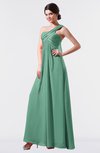 ColsBM Nayeli Beryl Green Plain Empire Sleeveless Zip up Floor Length Pleated Bridesmaid Dresses