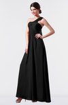 ColsBM Nayeli Black Plain Empire Sleeveless Zip up Floor Length Pleated Bridesmaid Dresses