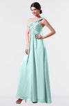ColsBM Nayeli Blue Glass Plain Empire Sleeveless Zip up Floor Length Pleated Bridesmaid Dresses