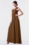 ColsBM Nayeli Brown Plain Empire Sleeveless Zip up Floor Length Pleated Bridesmaid Dresses