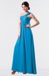 ColsBM Nayeli Cornflower Blue Plain Empire Sleeveless Zip up Floor Length Pleated Bridesmaid Dresses