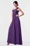ColsBM Nayeli Dark Purple Plain Empire Sleeveless Zip up Floor Length Pleated Bridesmaid Dresses