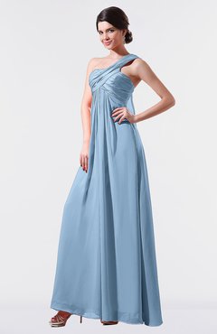 ColsBM Nayeli Dusty Blue Plain Empire Sleeveless Zip up Floor Length Pleated Bridesmaid Dresses